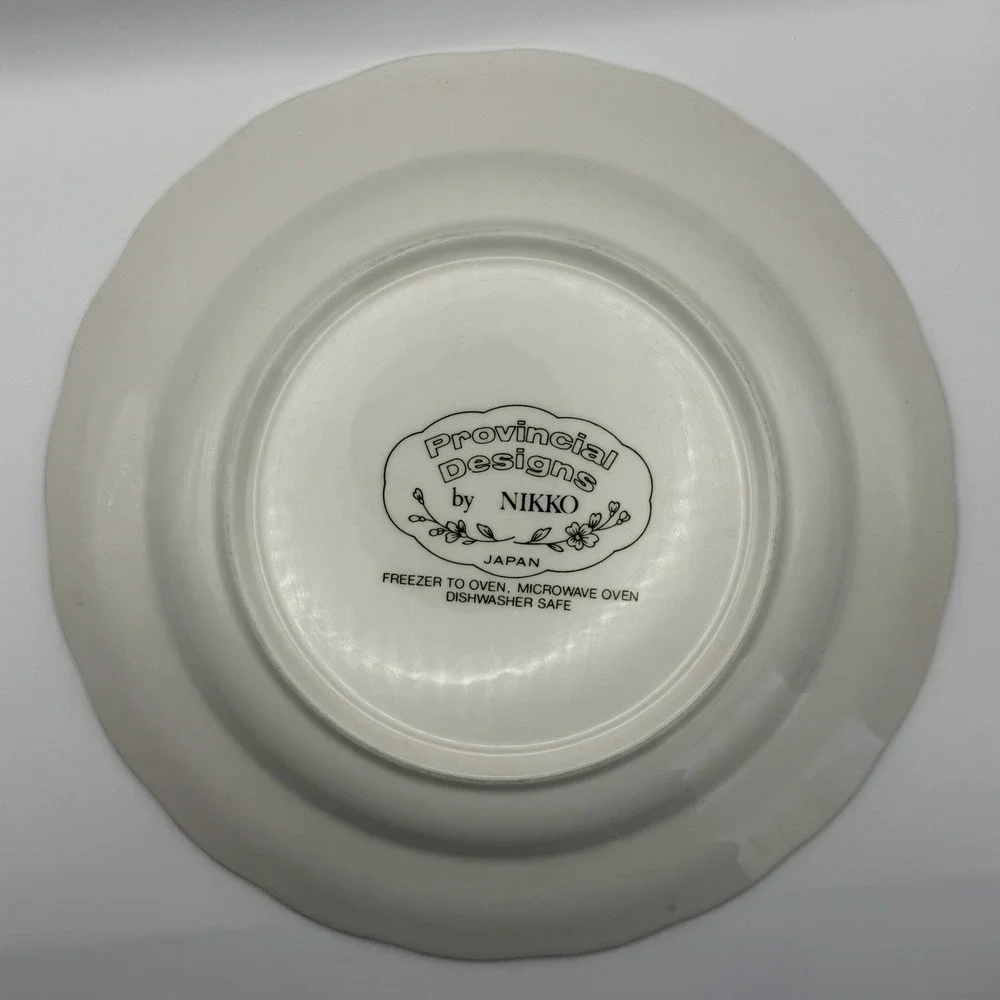 Vtg Provincial Designs Nikko Japan 2 Dinner Plates 10.25